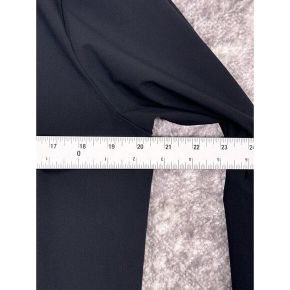 ADAY Shirt Dress Large Womens Black Collared Snap Front Tech Fabric Long Sleeve - Picture 4 of 7